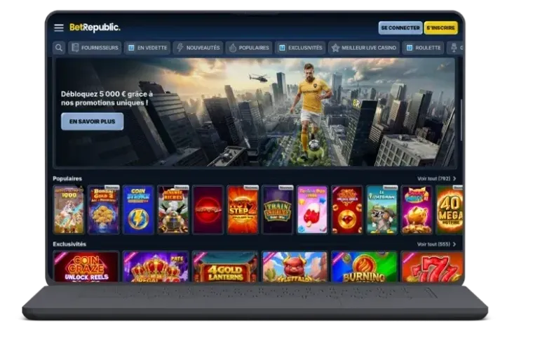 Pagina bonus BetRepublic su desktop