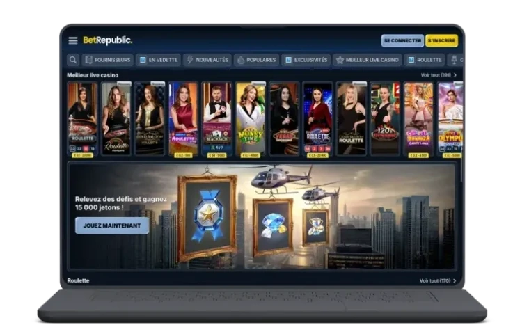 Casinò live BetRepublic su computer